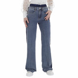 Modieuze two tone jeans broek_