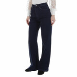 Modieuze donker blauwe jeans broek_