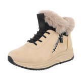 Kaki bruine hoge winter sneaker Nikkie_