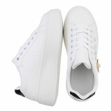 Witte lage sneaker met zwart accent Bruni_