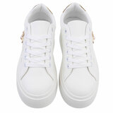 Witte lage sneaker met gouden accent Bruni_