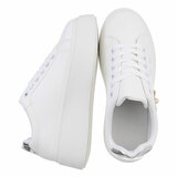 Witte lage sneaker met zilveren accent Bruni_