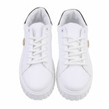 Witte lage sneaker Bridget met zwart accent_