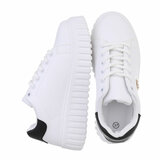 Witte lage sneaker Bridget met zwart accent_