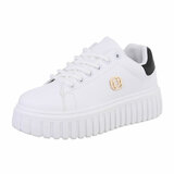 Witte lage sneaker Bridget met zwart accent_