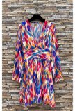 Mooie korte rainbow colours jurk met print_