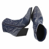 Jeans blauwe western-biker enkellaarsje Cecile_