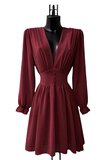 Elegante korte bordeaux jurk met doublure  _