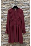 Elegante korte bordeaux jurk met doublure  _