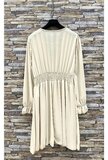 Elegante korte beige jurk met doublure  _