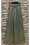 Kaki groene broek in satin  _