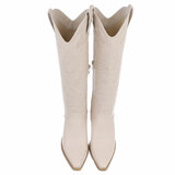 Hoge beige western-biker laars Christelle_