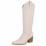 Hoge beige western-biker laars Christelle_