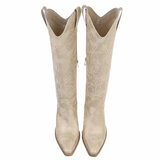 Hoge gouden western-biker laars Christelle  TEMPORARY SOLD OUT_