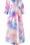 Sierlijke rainbow mixed maxi jurk met motief_