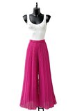 Trendy fuchsia plisse broek_