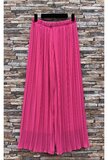 Trendy fuchsia plisse broek_