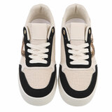 Zwart-beige lage sneaker Silke_