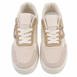 Kaki bruin-beige lage sneaker Silke_