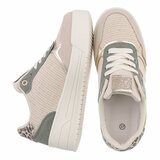 Groen-beige lage sneaker Silke_