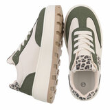 Groen beige lage sneaker Holy_