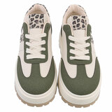 Groen beige lage sneaker Holy_