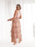 Magnifique oud rose maxi jurk in tulle_