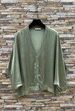 Kaki groene gilet in satin_