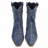 Blauw western-biker enkellaarsje Nabia_