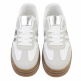 Wit grijze lage  sneaker Manuela_