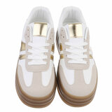 Wit beige lage  sneaker Manuela_