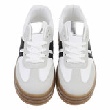 Grijs witte lage sneaker Manuela_