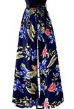 Blauw-zwarte mouwloze jumpsuit._