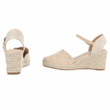 Beige hoge sandaal met sleehak Branka_