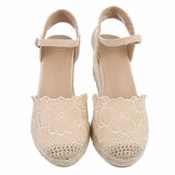 Beige hoge sandaal met sleehak Branka_