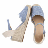 Blauwe hoge sandaal met sleehak Branka_