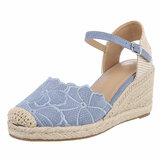 Blauwe hoge sandaal met sleehak Branka_