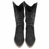 Half hoge zwarte western-biker laars in denim_