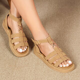 Camel sandaal met platform zool Brianda_