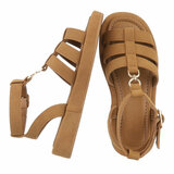 Camel sandaal met platform zool Brianda_