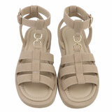Kaki bruine sandaal met platform zool Brianda_
