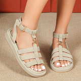 Kaki bruine sandaal met platform zool Brianda_