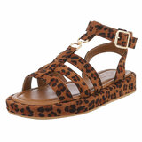 Leopard sandaal met platform zool Brianda_