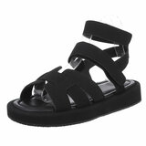 Zwarte daimen sandaal met platform zool Tinneke_
