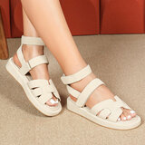 Beige daimen sandaal met platform zool Tinneke_