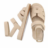 Beige daimen sandaal met platform zool Tinneke_