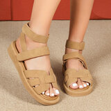 Camel daimen sandaal met platform zool Tinneke_