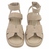 Kaki bruine daimen sandaal met platform zool Tinneke_