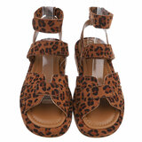 Leopard daimen sandaal met platform zool Tinneke_