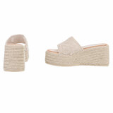 Beige hoge mule Brikke_